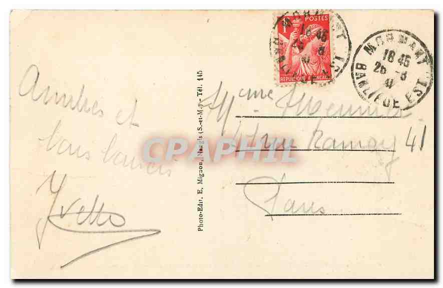 CPA Chateau de Bombon S et M Residense du Marechal Foch pendant la Grande Guerre 1914 1915  — Rückseite