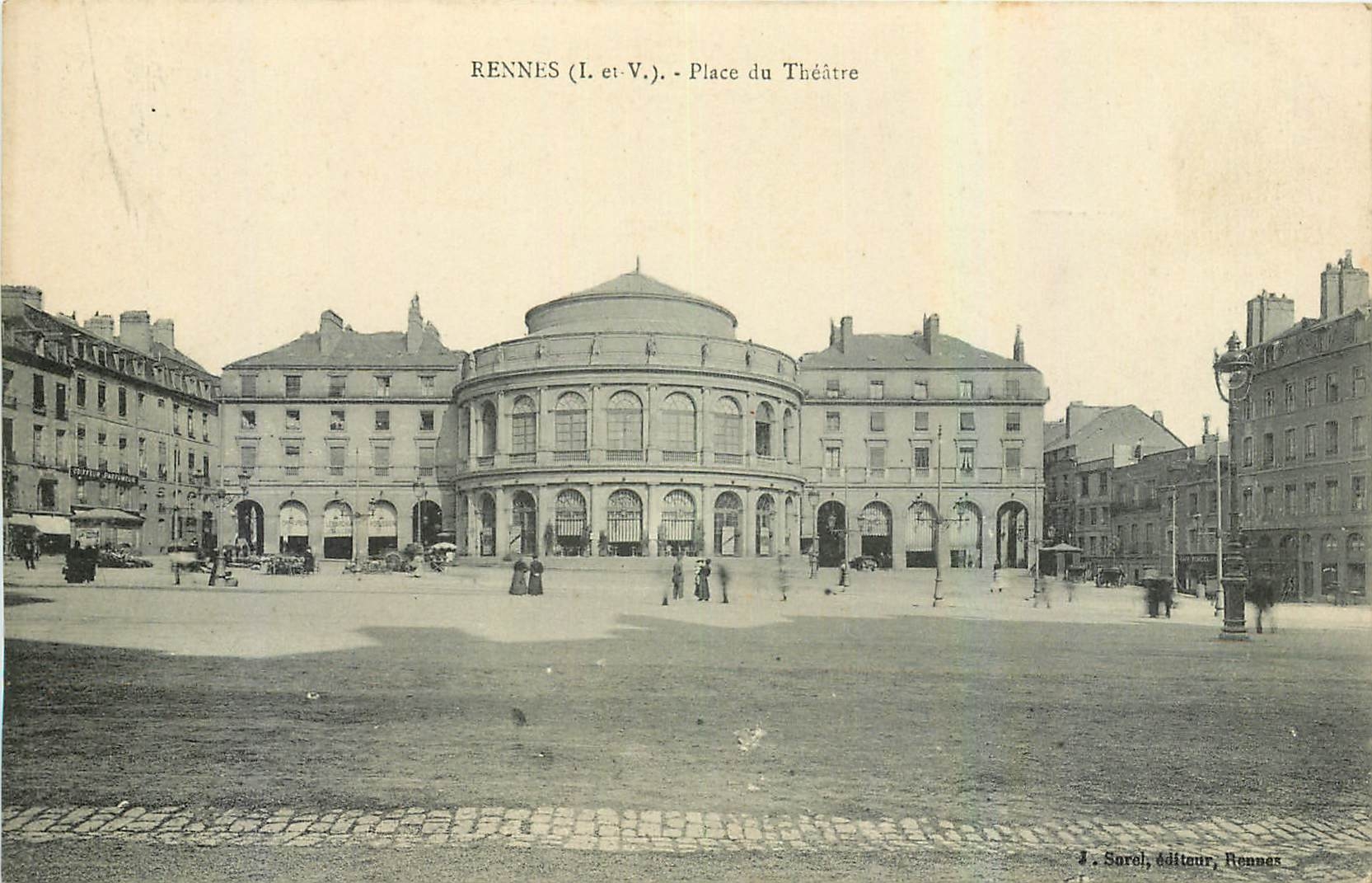 CPA Rennes I et V Place du Theatre 