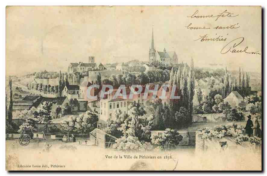CPA Vue de la Ville de Pithiviers en 1838