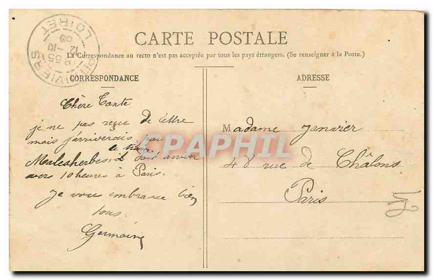 CPA Pithiviers Le Theatre et l'Hotel de Ville  — Back