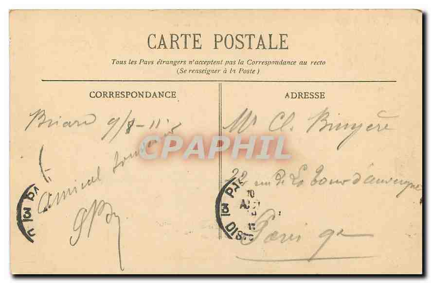 CPA Briare Pont Canal sur la Loire  — Rückseite
