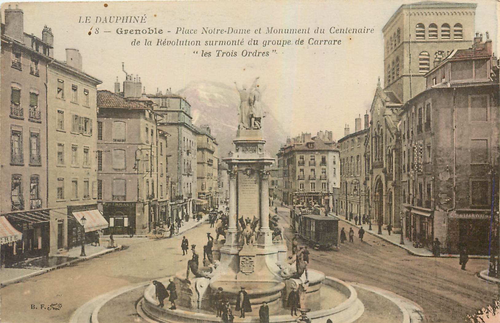 Grenoble - Place Notre-Dame et Monument du Centenaire de la Révolution "les Trois Ordres" — B. F. n° 68
