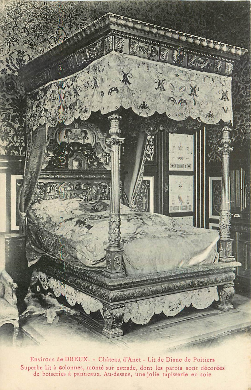 CPA Environs de Dreux Chateau d'Anet Lit de Diane de Poitiers 