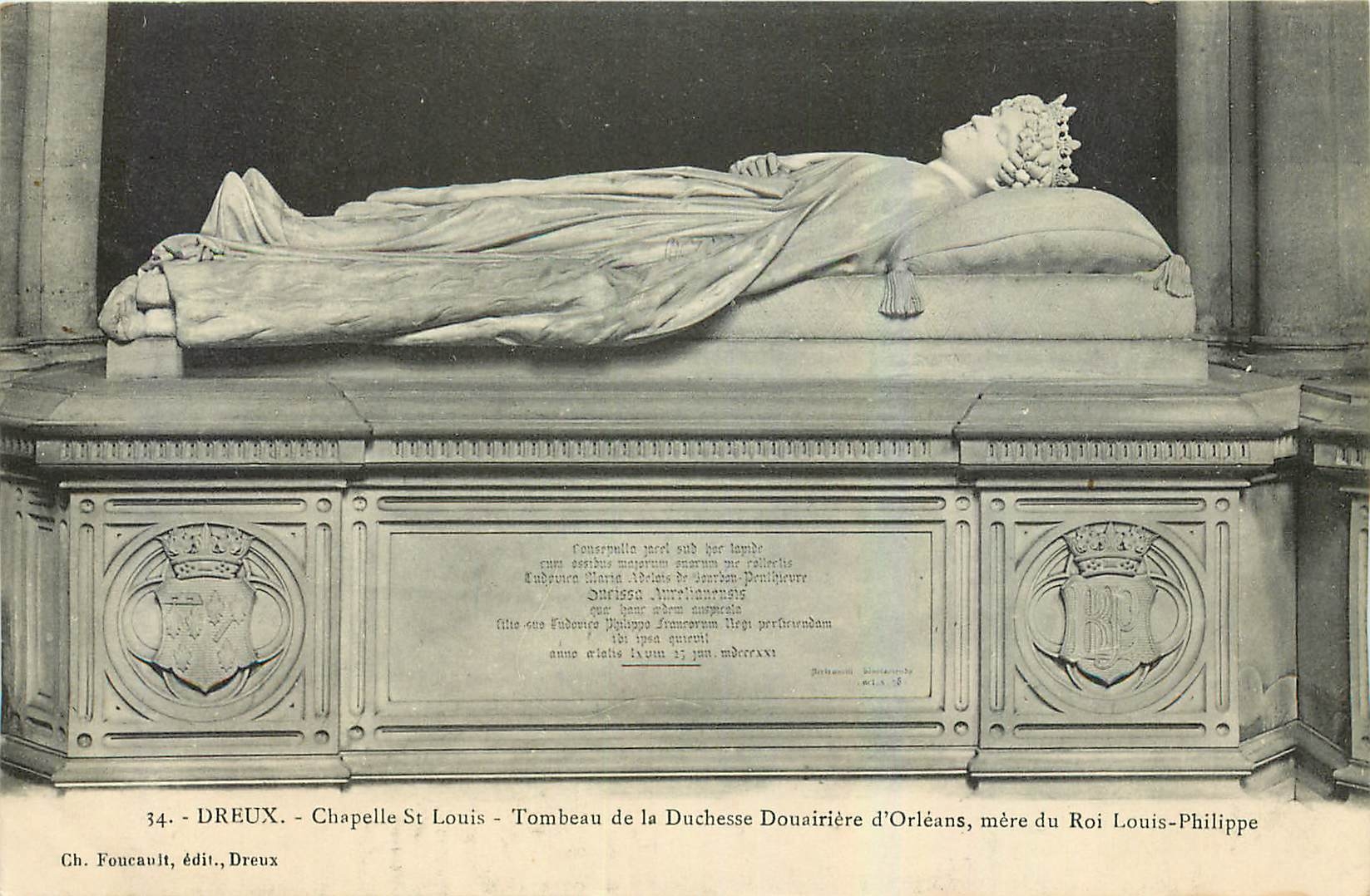 Dreux - Chapelle Saint-Louis - Tombeau de la Duchesse Douairière d'Orléans, mère du Roi Louis-Philippe