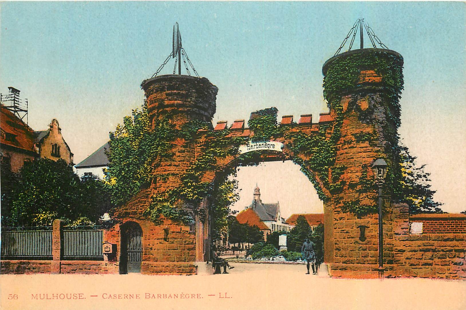 CPA Mulhouse Caserne Barbanegre Militaria