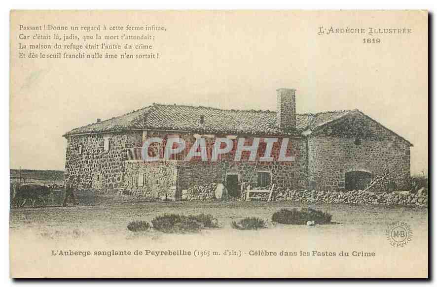 CPA l'Auberge sanglante de Peyrebeilhe Celebre dans les Fastes du Crime 