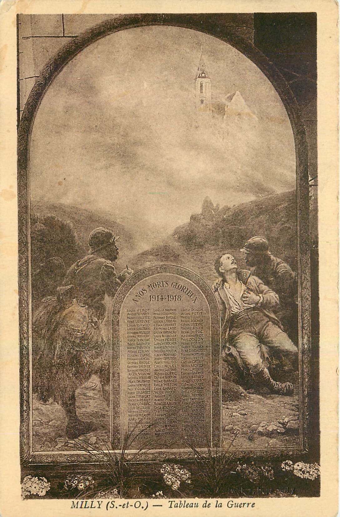 CPA Milly S et O Tableau de la Guerre 