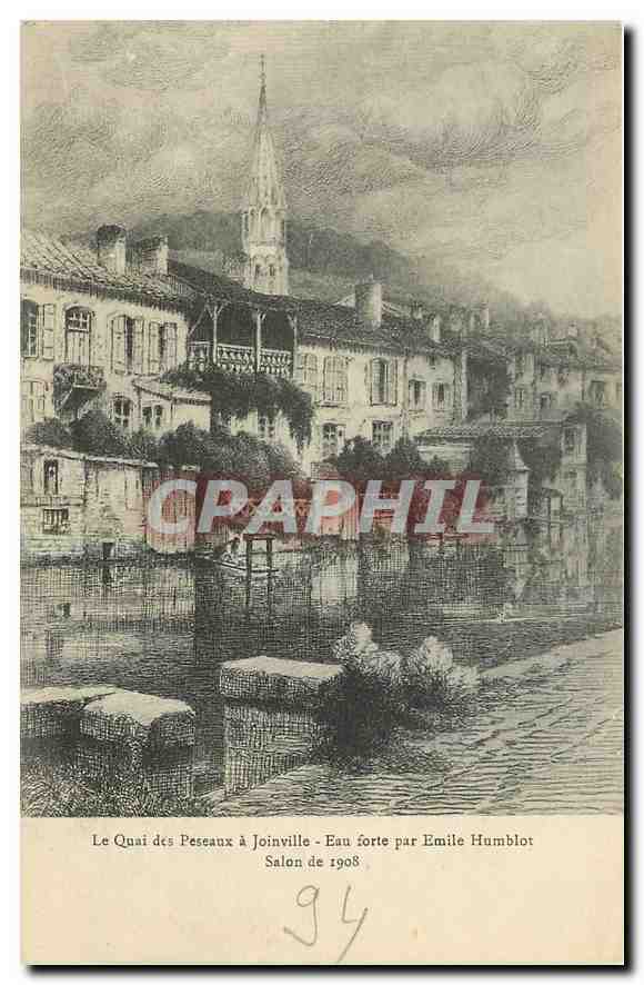 CPA Le Quai Peseaux a Joinville Eau forte par Emile Humblot 