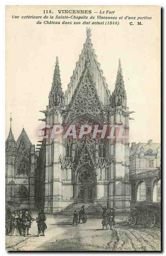CPA Vincennes Le Fort Vue exterieure de la Sainte Chapelle de Vincennes et d'une portion du Chateau 