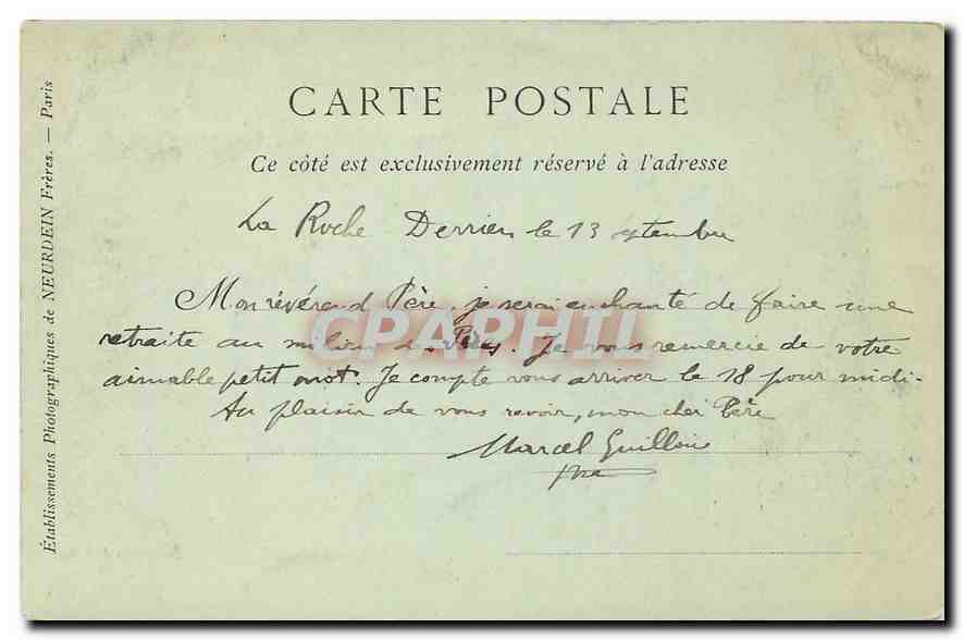 CPA Neuilly sur Seine Chapelle Saint Ferdinand  — Rückseite