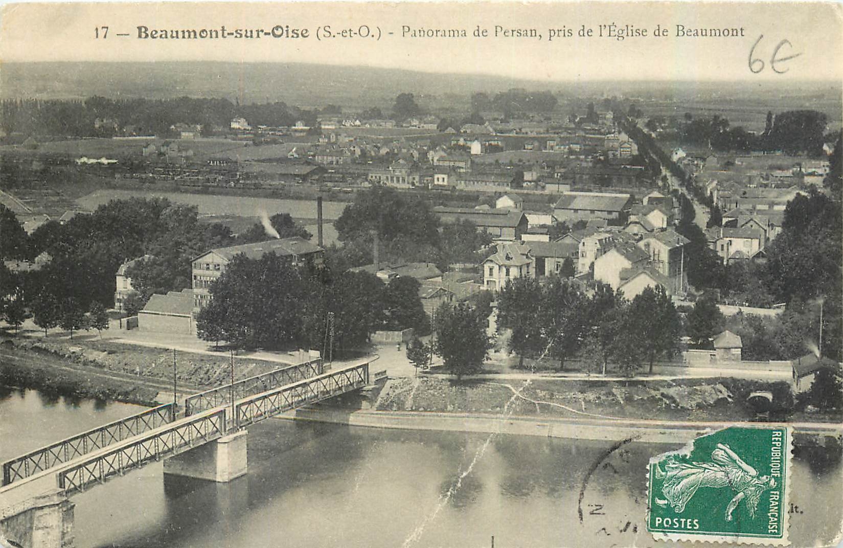 CPA Beaumont sur Oise S et O Panorama de Persan pris de l'Eglise de Beaumont 