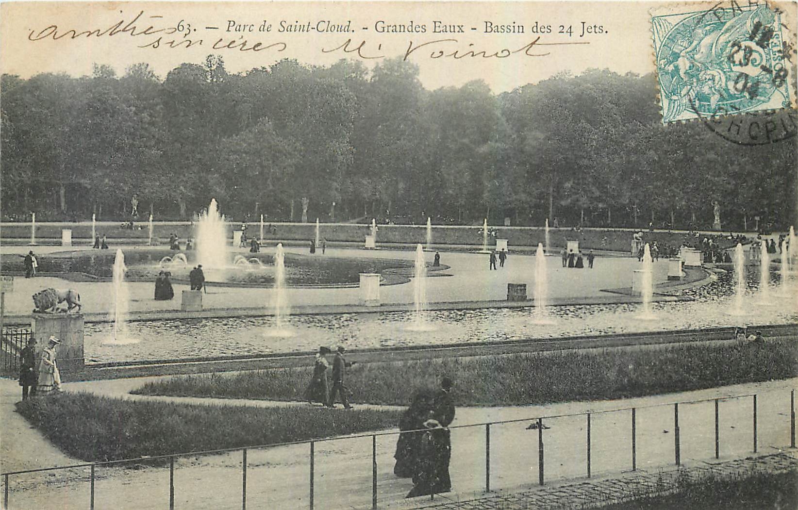 CPA Parc de saint Cloud Grandes Eaux Bassin 