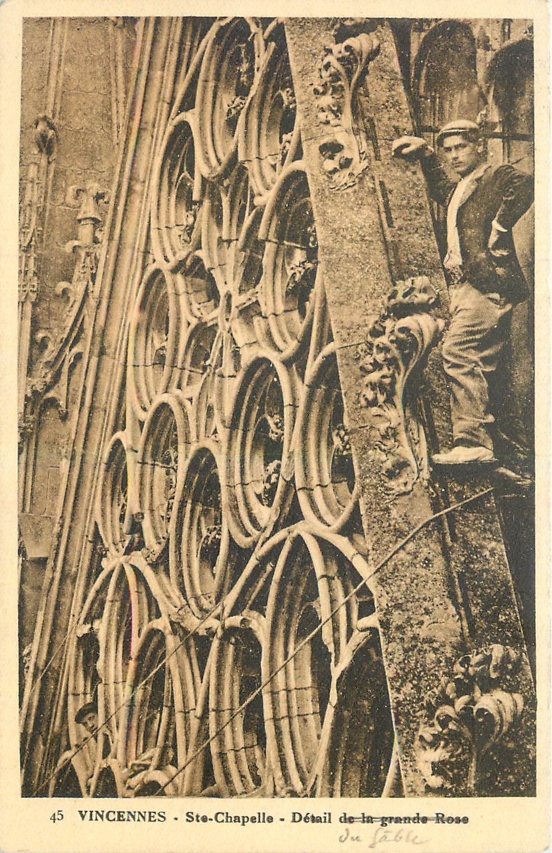 CPA Vincennes Ste Chapelle Detail de la grande Rose 
