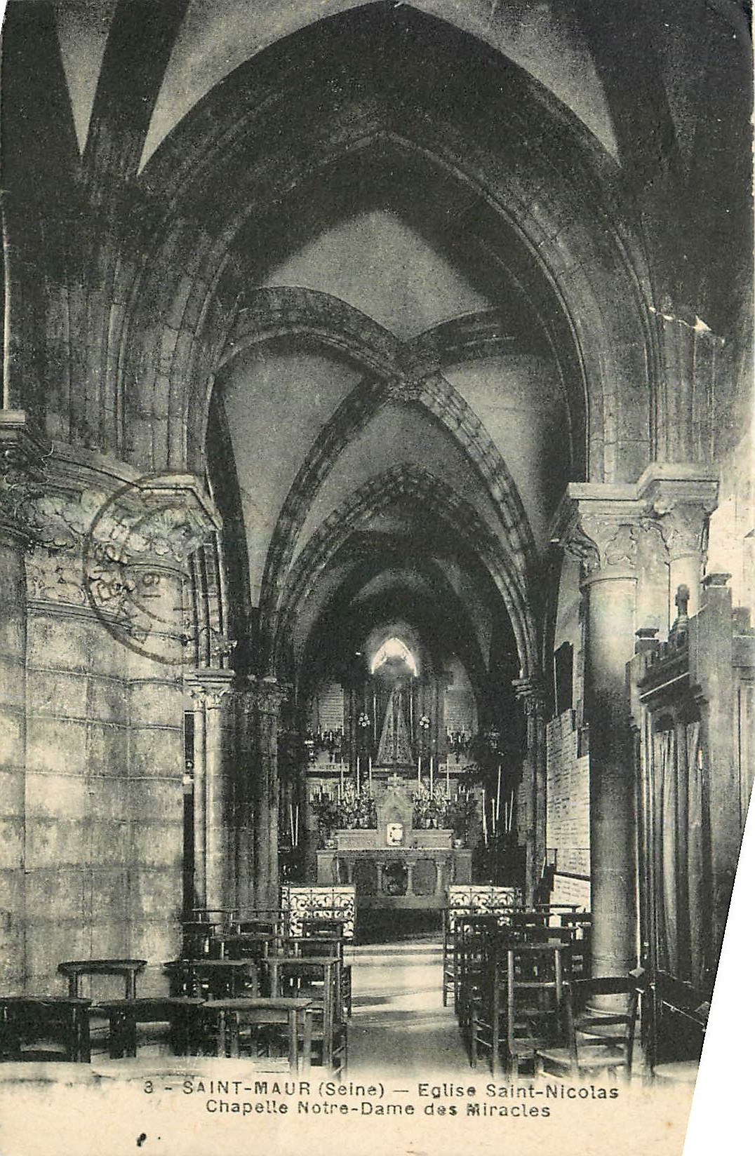 Saint-Maur (Seine) — Église Saint-Nicolas, Chapelle Notre-Dame des Miracles — G. Bouchetal, édit., 72, boulevard de l'Hôpital, Paris.