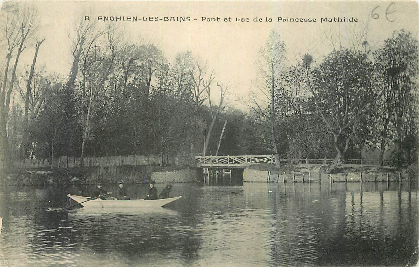 CPA Enghien les Bains Pont et Lac de la Princesse Mathilde 