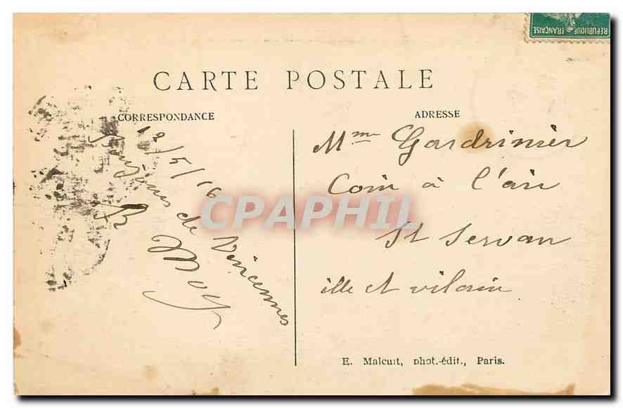 CPA Vincennes Vue generale du Chateau  — Rückseite