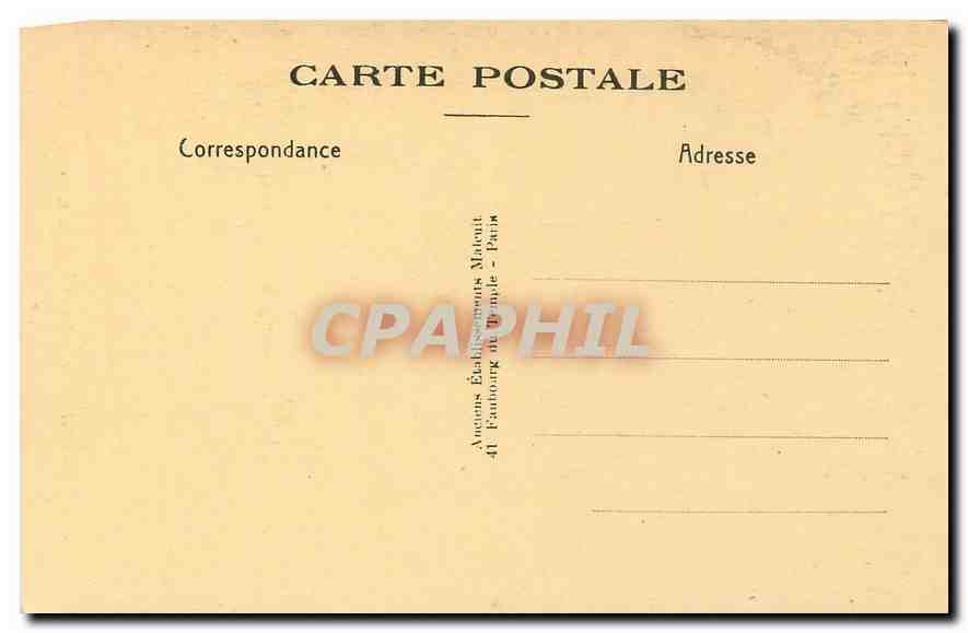 Vincennes — Innenansicht der Kapelle des Forts, La Rosace — Anciens Établissements Malout — Rückseite