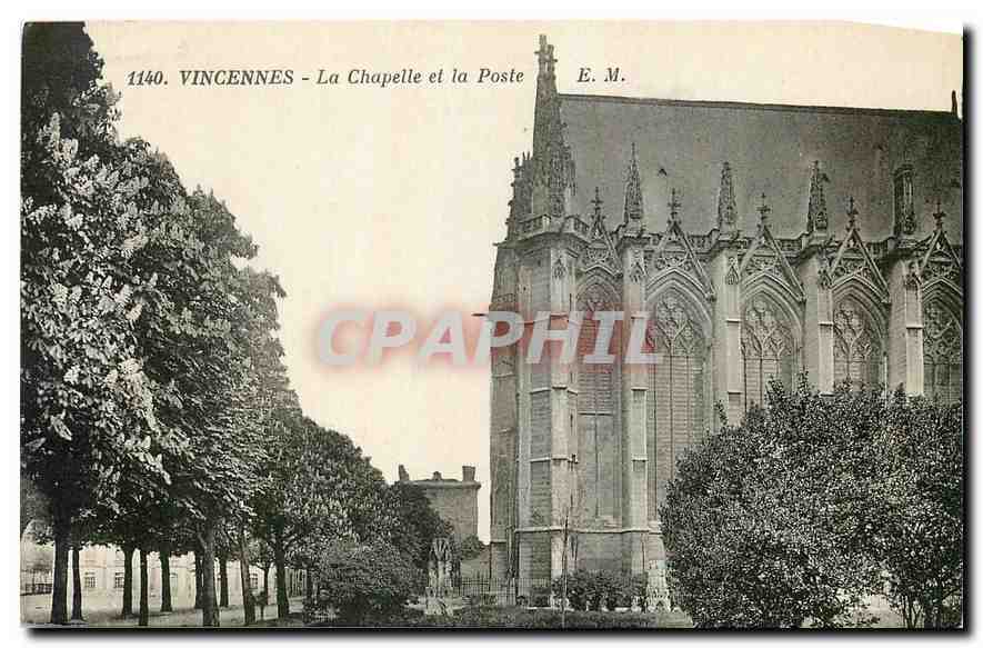 CPA Vincennes La Chapelle et la Poste 