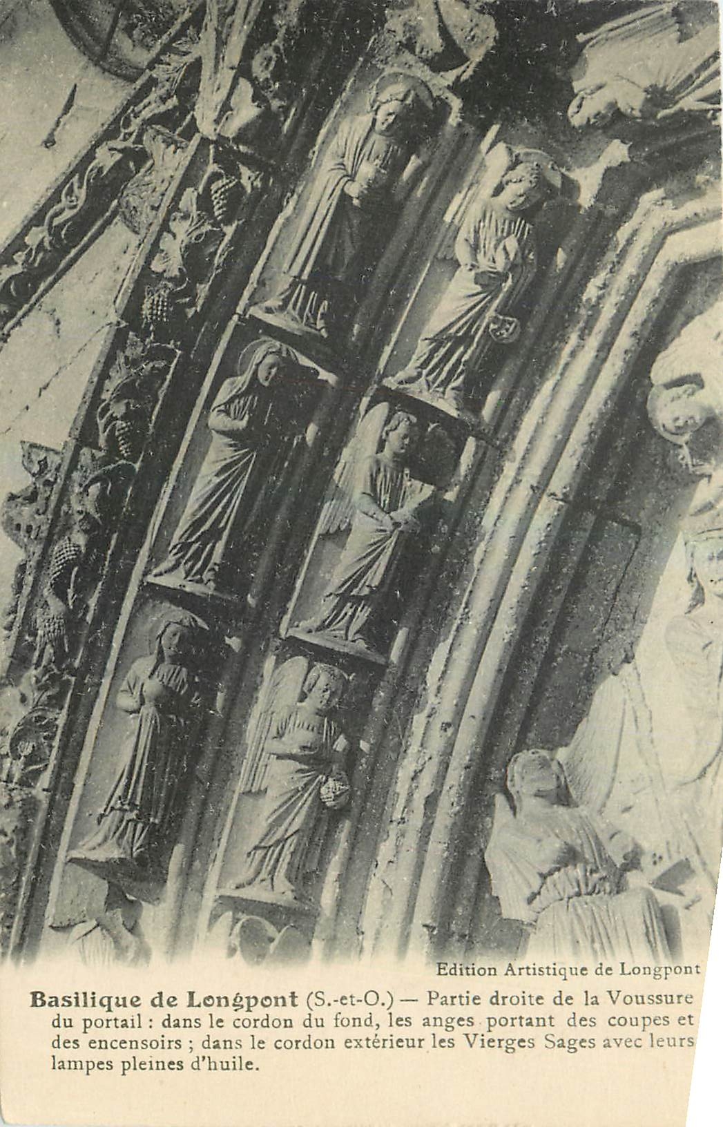 CPA Basilique de Longpont S et O Partie droite de la Voussure 