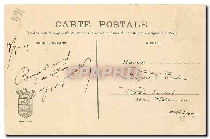 CPA Savigny sur Orge S et O Le Chateau  — Rückseite