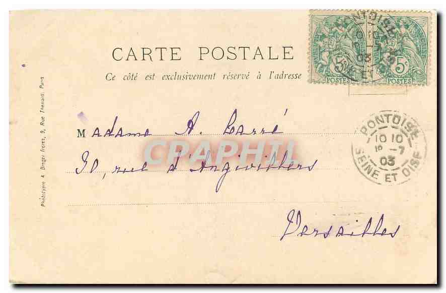 CPA Pontoise S et O l'Entree des Carmelites  — Back