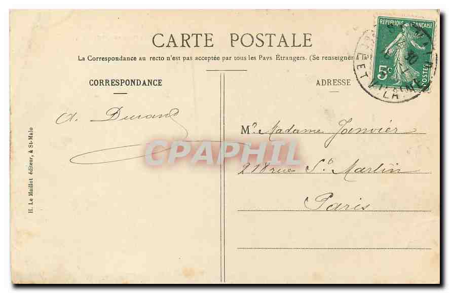 CPA Dinan Chateau d'Anne de Bretagne Porte d'entree et Donjon  — Rückseite