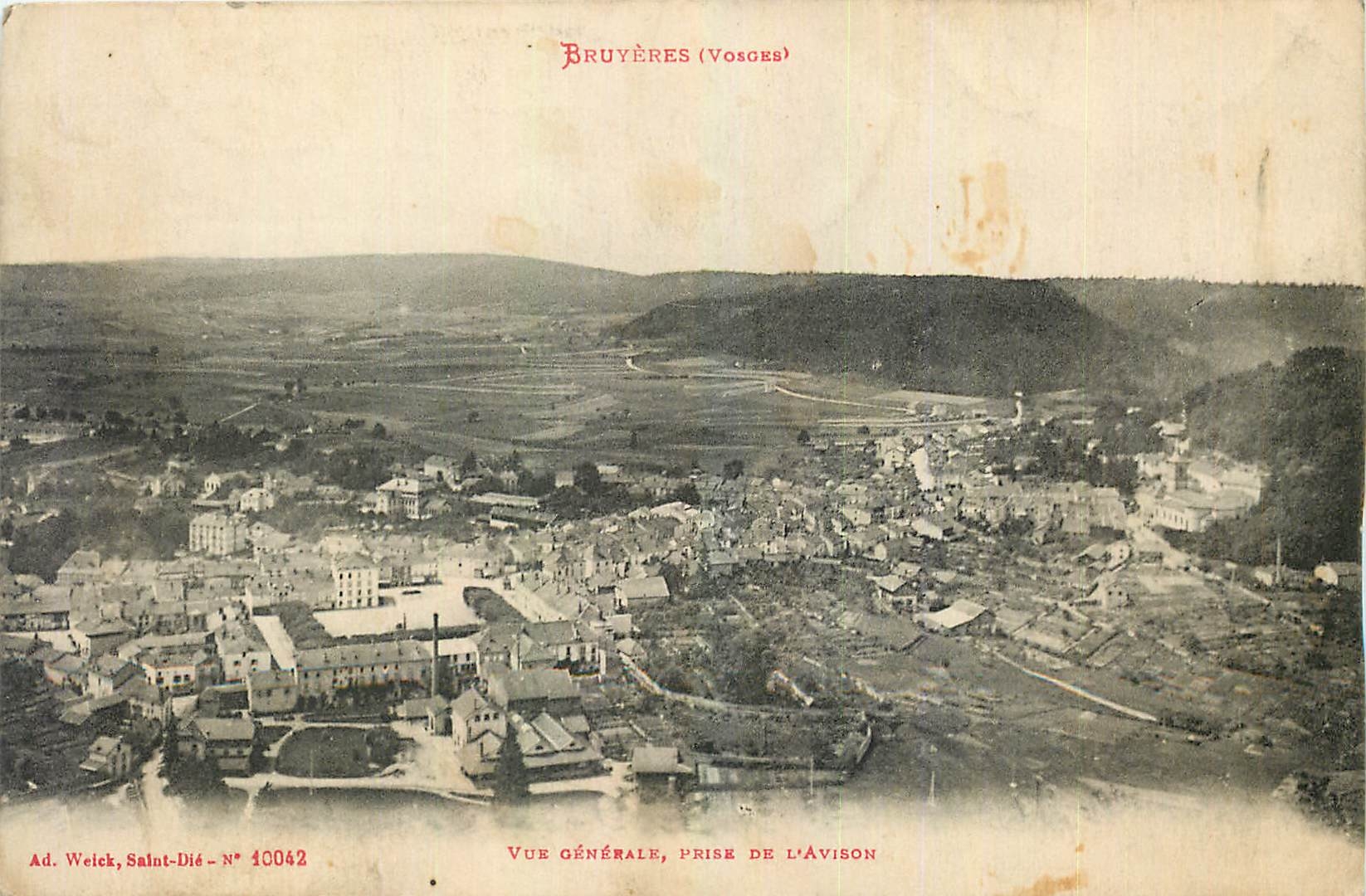 CPA Bruyeres Vosges Vue generale prise de l'Avison 