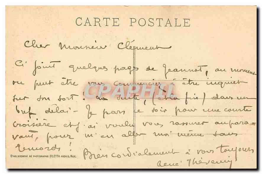 CPA Cannes Vue prise de la Californie et Montagnes de l'Esterel  — Verso