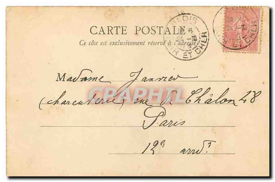 CPA Blois La Halle  — Verso