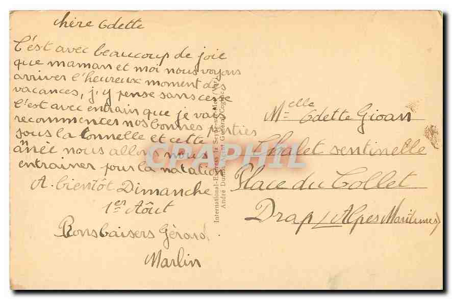 CPA Angouleme Rempart Dosaix et Statue de Carnot  — Back