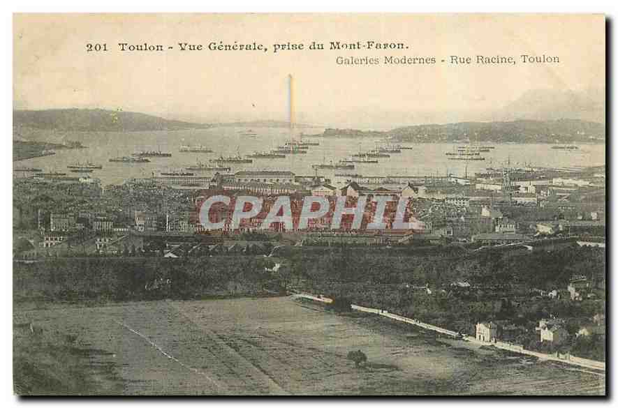 CPA Toulon Vue Generale prise du Mont Faron 