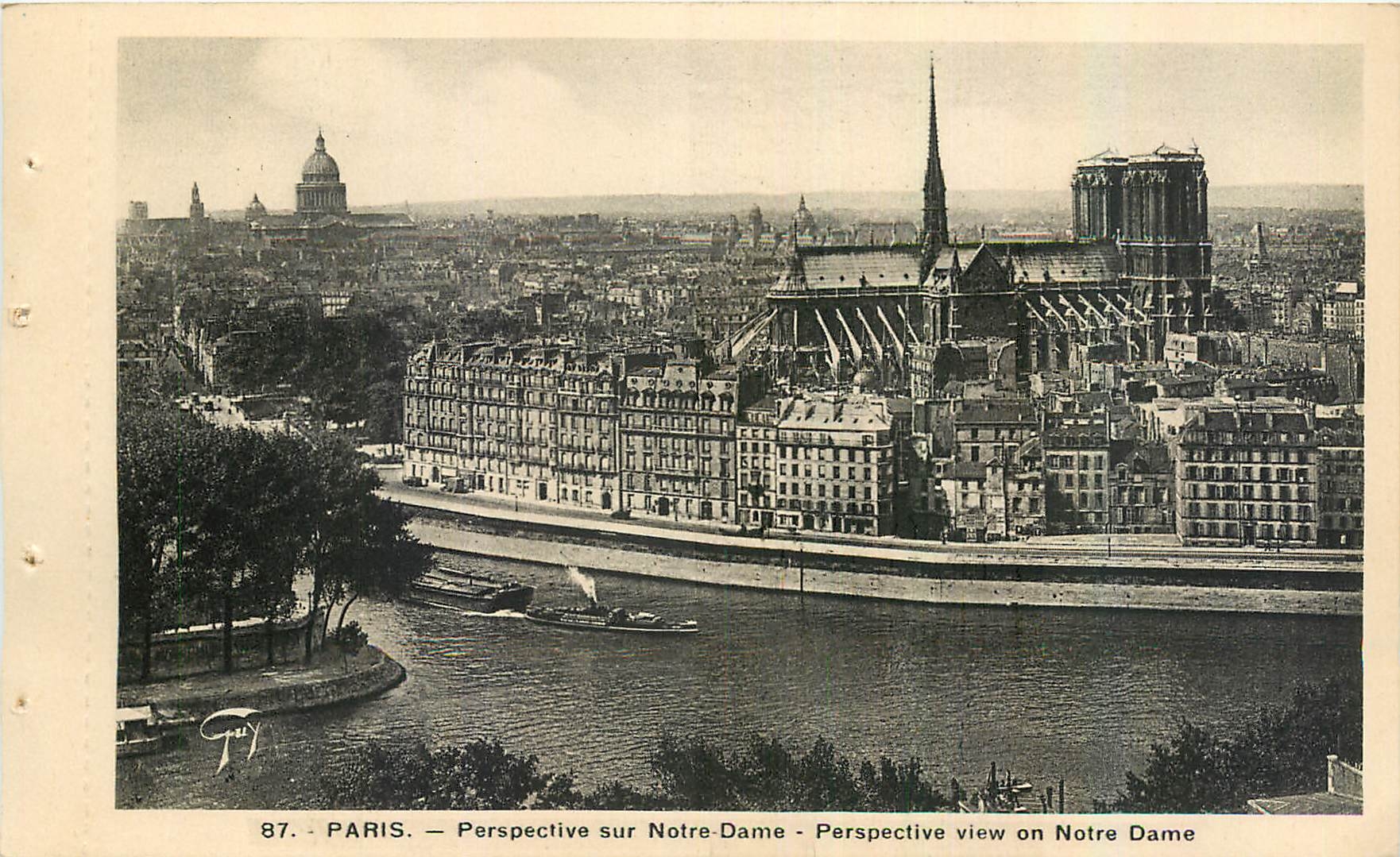 CPA Paris Perspective sur Notre Dame 