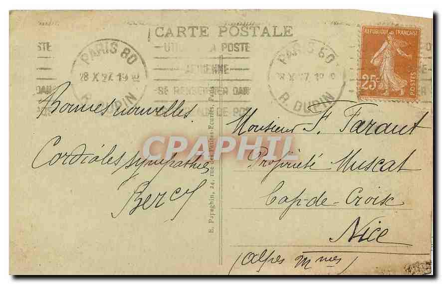 CPA Paris La Rue de Rivoli et le Jardin des Tuileries  — Rückseite
