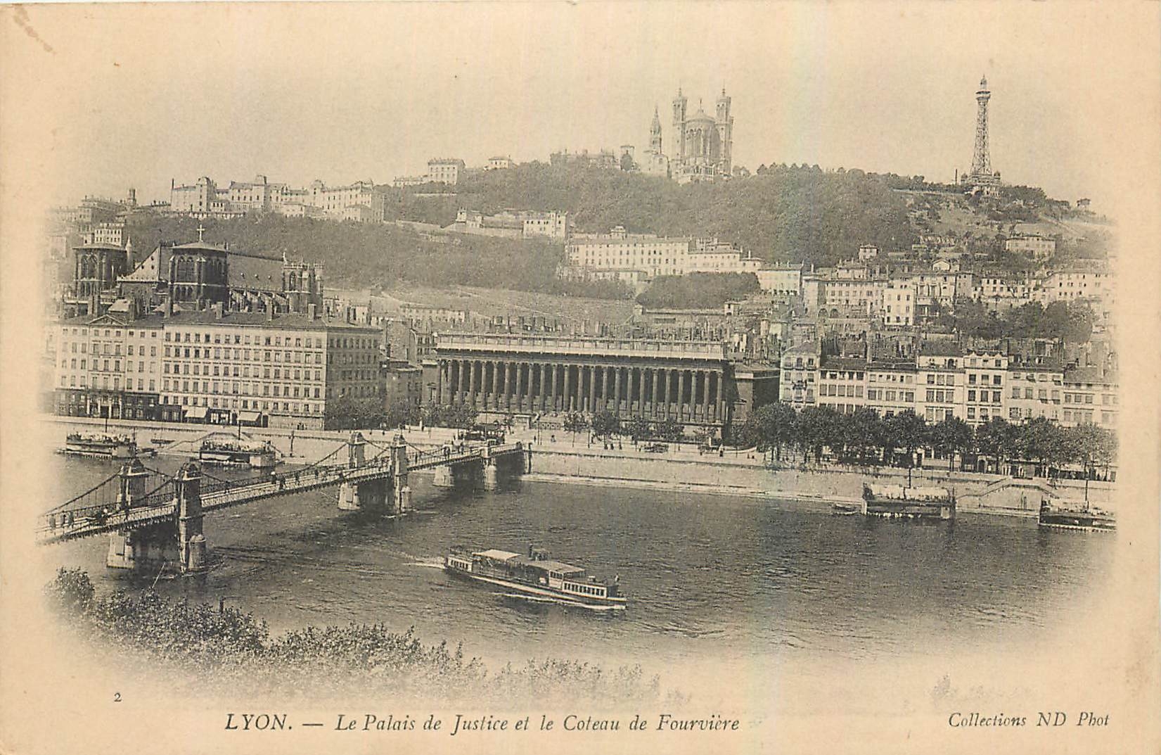CPA Lyon Le Palais de Justice et le Coteau de Fourviere 