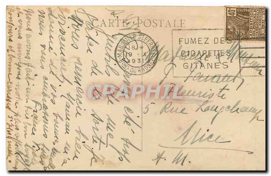 CPA Marseille Le Quai du Port et Rue de la Republique  — Verso