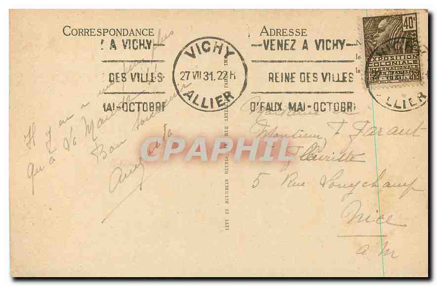 CPA Vichy Les bords de l'Allier Peche Pecheur — Rückseite