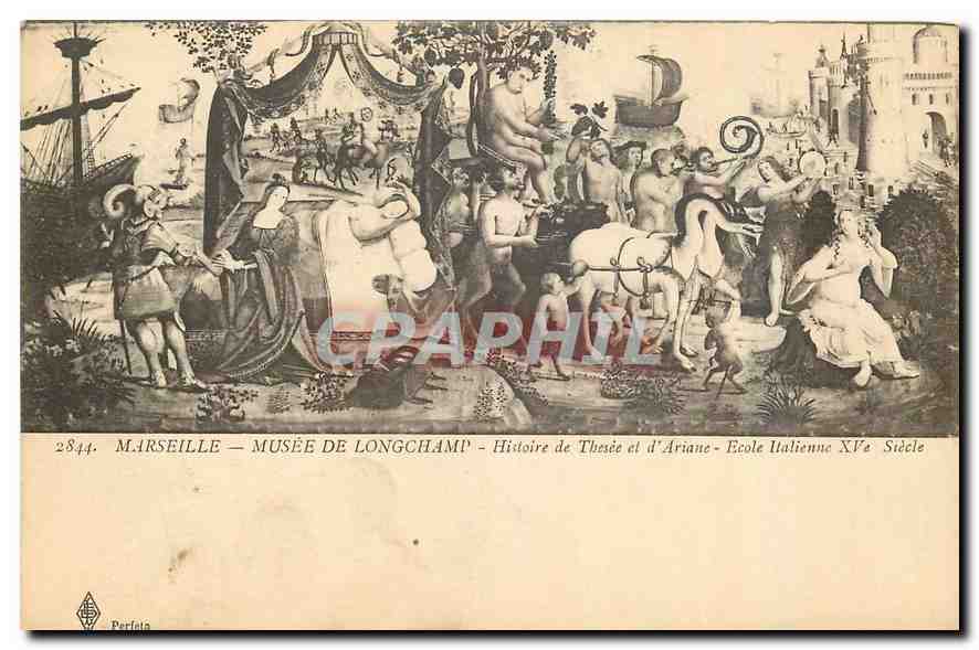CPA Marseille Musee de Longchamp Histoire de Thesse et d'Ariane Ecole Italienne 