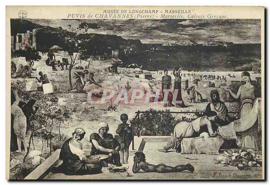 CPA Marseille Musee de Longchamp Puvis de Chavannes Pierre Marseille Colonie Gresque 