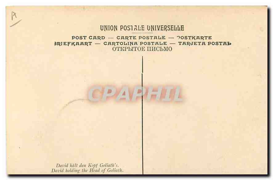CPA P Puget David tenant la Tete de Goliath Marseille Musee de Longchamp  — Rückseite