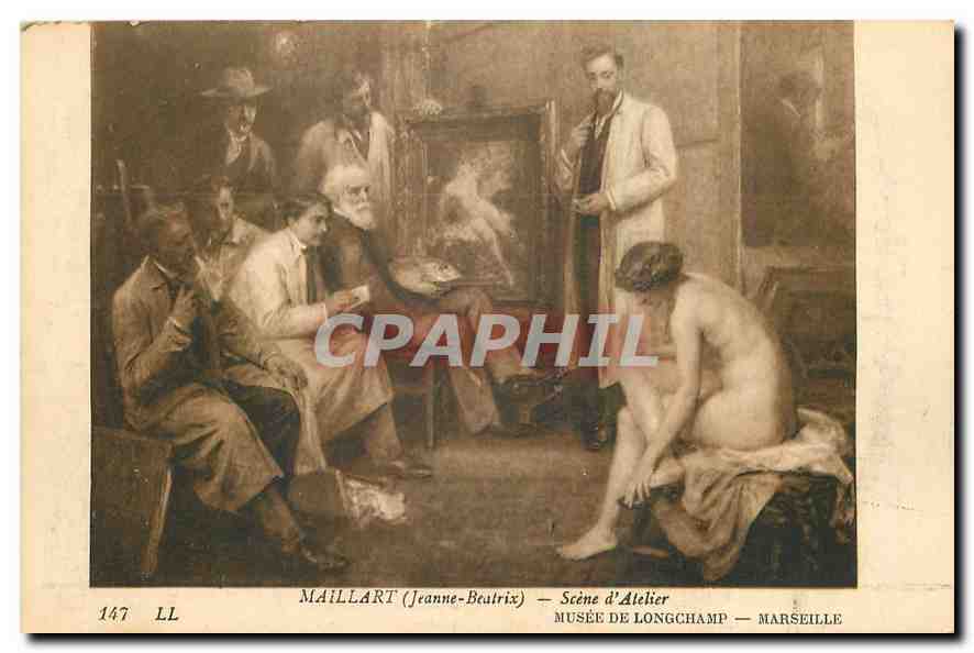 CPA Maillart Jeanne Beatrix Scene d'Atelier Marseille Musee de Longchamp 