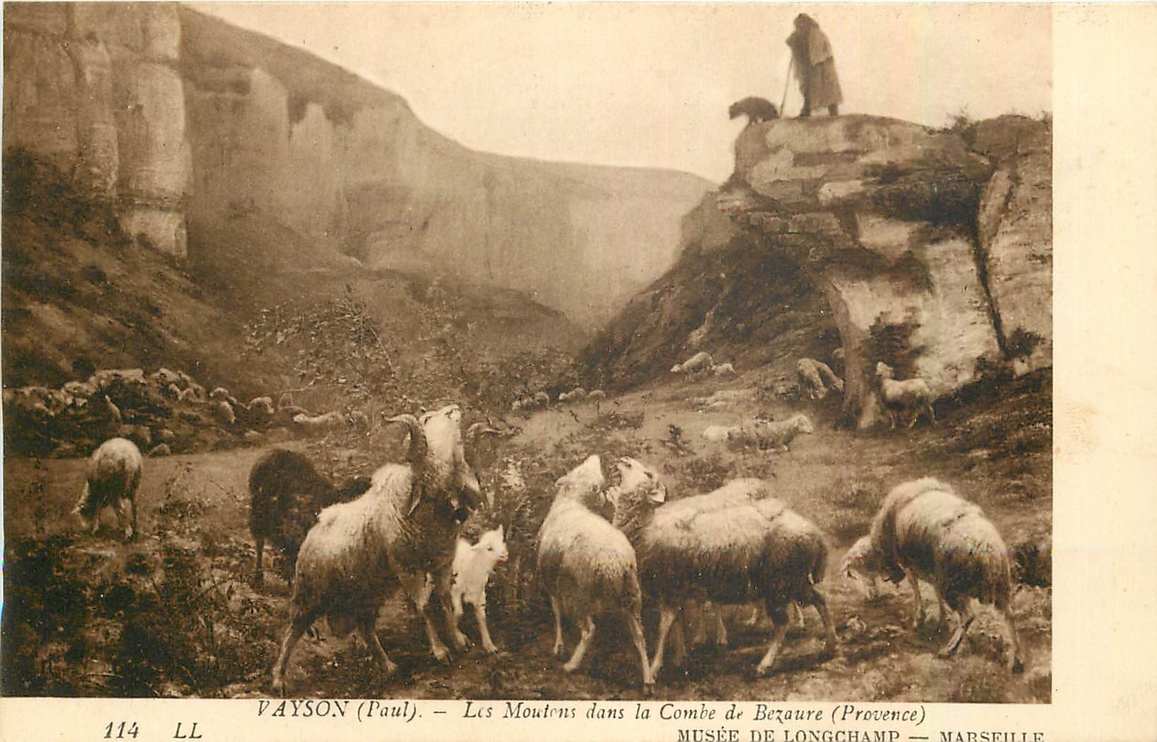 CPA Vayson Paul Les Moutons dans la Combe de Bezaure Provence Marseille Musee de Longchamp 