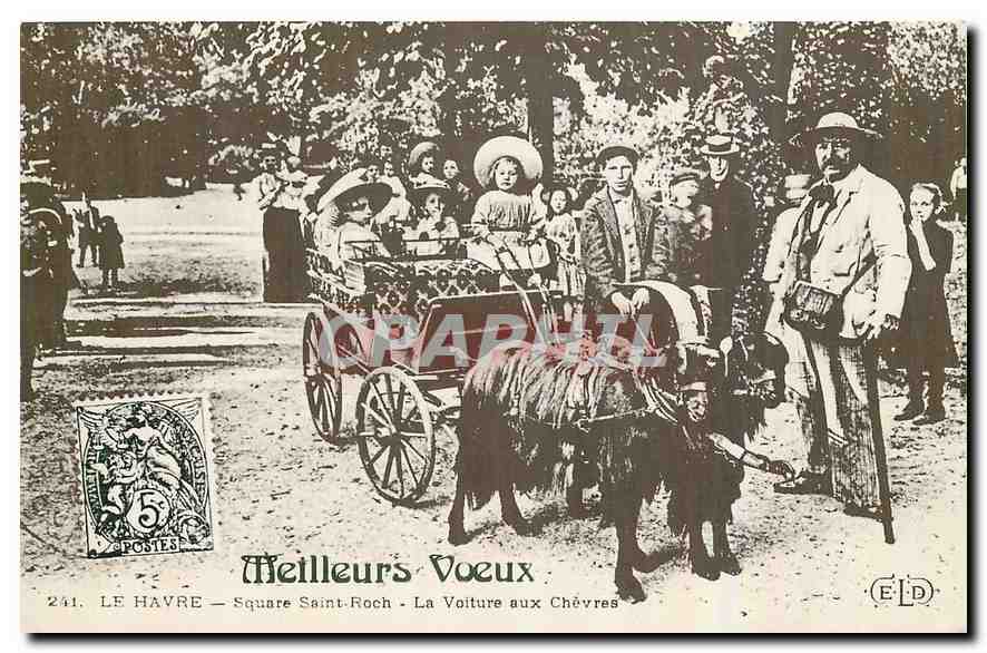 Le Havre — Square Saint-Roch — La Voiture aux Chèvres — Éditeur E.D. n°241