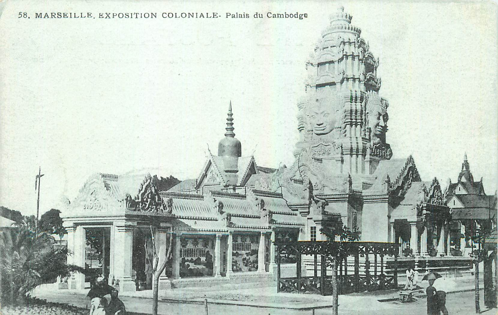 CPA Marseille Exposition Coloniale Palais du Cambodge 
