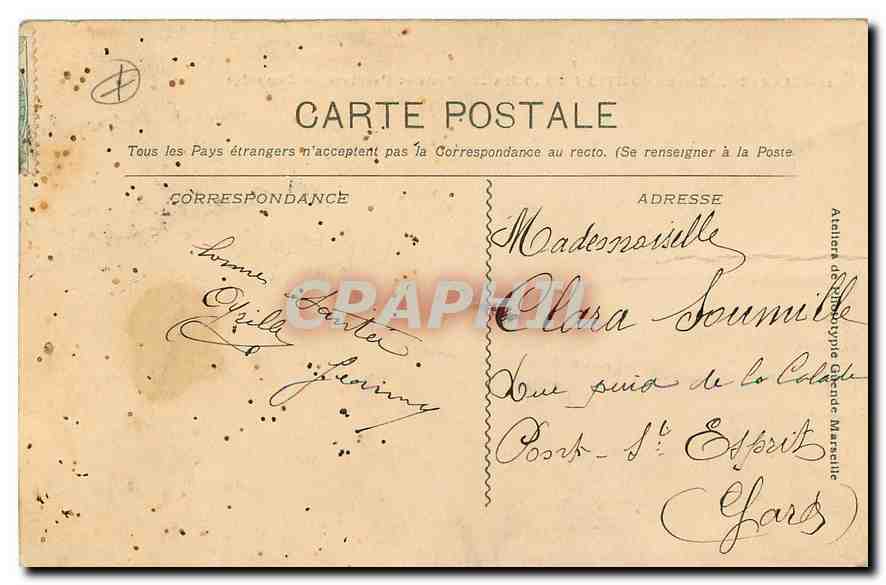 CPA Marseille Exposition Coloniale Ponts et Pavillons du Cambodge  — Rückseite