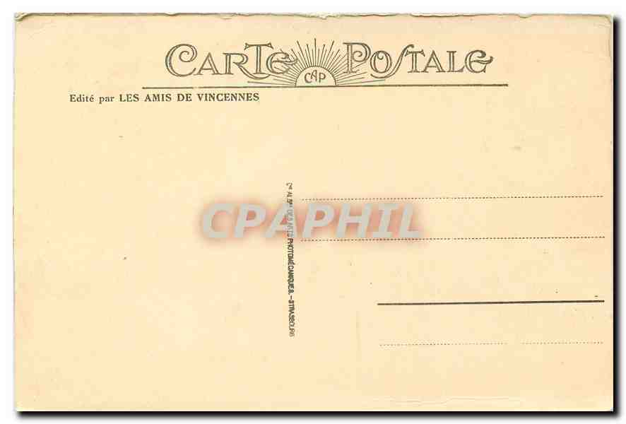CPA Vincennes Rempart Nord  — Rückseite