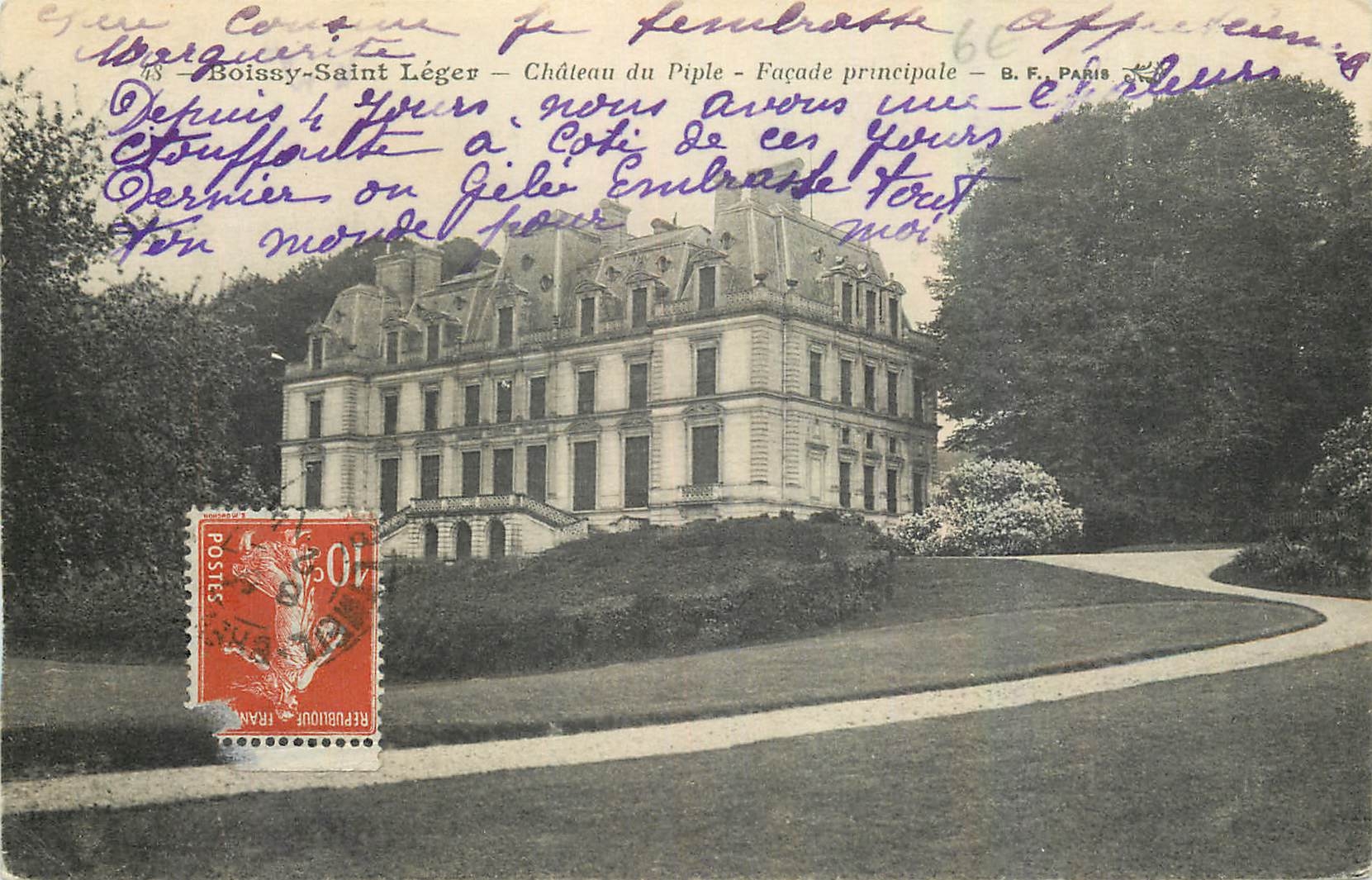 CPA Boissy Saint Leger Chateau du Piple Facade principale 