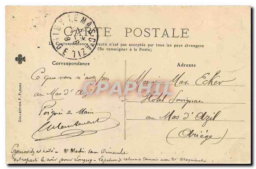Vincennes — Le Donjon, l'Avenue du Polygone — CPM n°154 — Verso