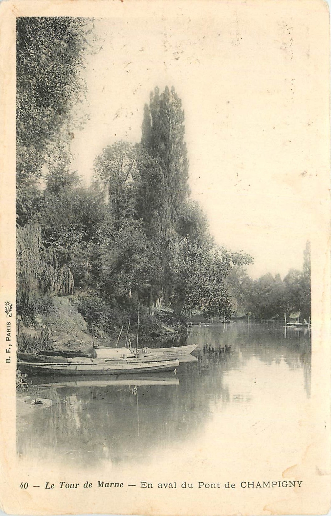 CPA Le Tour de Marne En aval du Pont de Champigny 