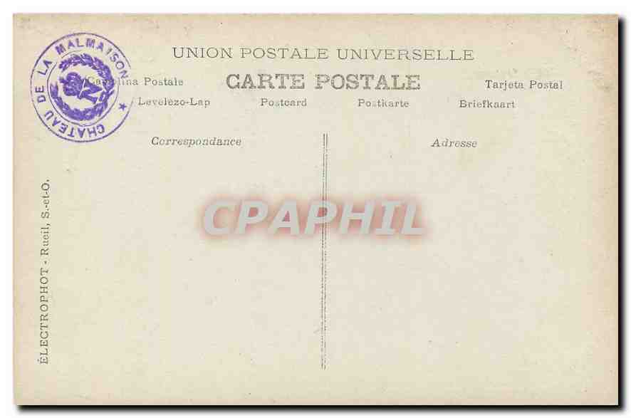 CPA Chateau de la Malmaison La Salle du Conseil  — Rückseite