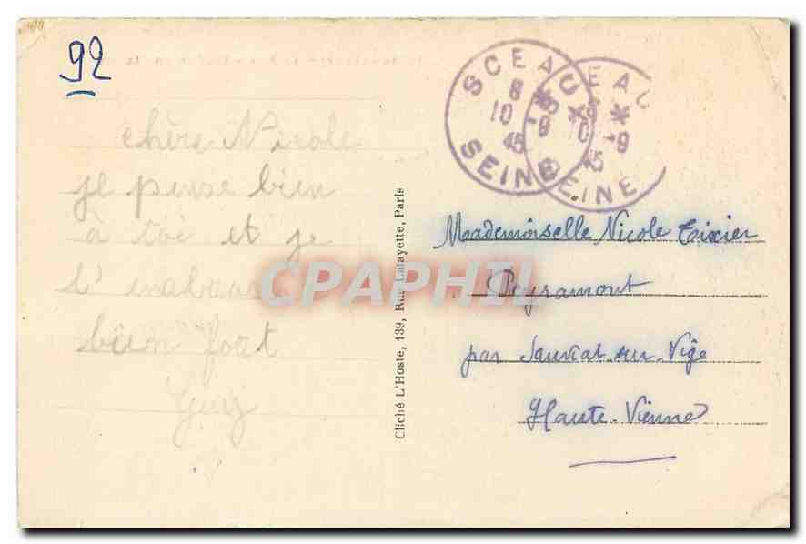CPA Sceaux Seine Le Parc Pavillon de l'Aurore  — Rückseite